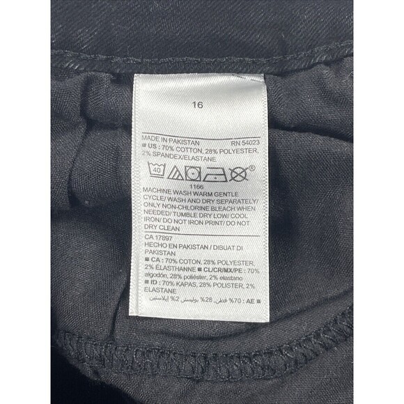 Old Navy Power Slim Straight Jeans Mid Rise Distressed Black Size 16 - Picture 6 of 8